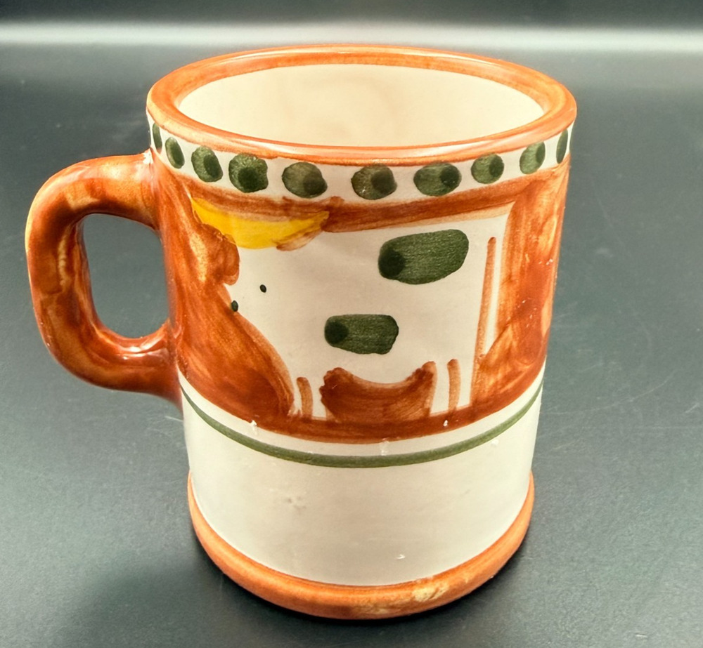 Solimene Vietri Campagna Mucca Cow Bull Mug Amalfi Italy Terracotta Earthenware
